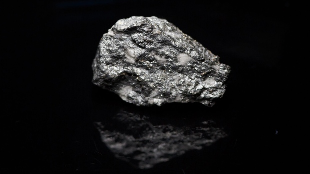 A Cobalt nugget arranged for a photograph in Toronto, Ontario, Canada, on Saturday, Oct. 14, 2017. Global demand for cobalt, a component in batteries used to power electric cars for automakers from Tesla Inc. to Volkswagen AG, is changing the importance of the metal. Cobalt, both the town and the metal, are attracting renewed attention as a buffer to rising political risks in the Democratic Republic of Congo.