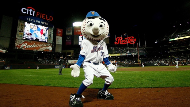 Mr. Met greets the crowd during a game at Citi Field in Queens, New York. :