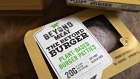 Packages of Beyond Meat plant-based burger patties.