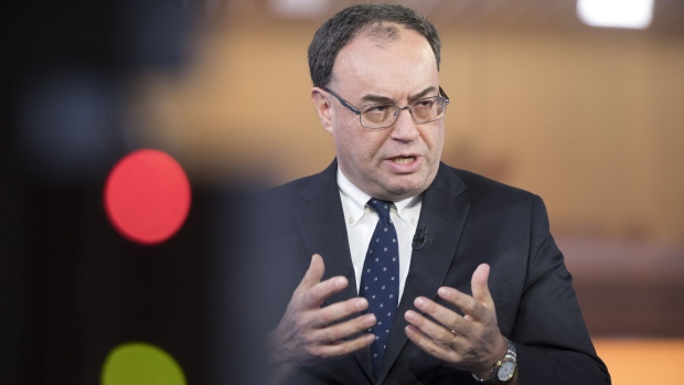 Andrew Bailey, chief executive officer of Financial Conduct Authority (FCA), gestures while speaking during a Bloomberg Television interview in London, U.K., on Friday, Dec. 1, 2017. Bailey said the regulator won't get involved in the appointment of a new chief executive officer at London Stock Exchange Group Plc after Xavier Rolet left this week, as long as the process is "orderly." Photographer: Jason Alden/Bloomberg