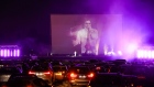 A drive-in concert in Dusseldorf, Germany. 