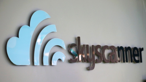 The Skyscanner Ltd. logo. Photographer: Chris Ratcliffe/Bloomberg