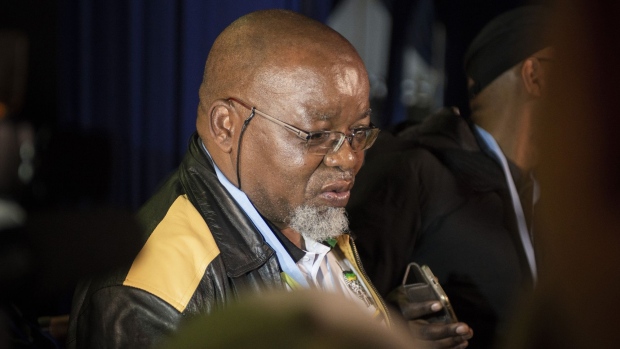 Gwede Mantashe, chairman of the African National Congress (ANC), speaks to reporters at the Independent Electoral Commission national results center in Pretoria, South Africa on Thursday, May 9, 2019. The ruling African National Congress is in danger of losing its majority in the central Gauteng province, projections showed.