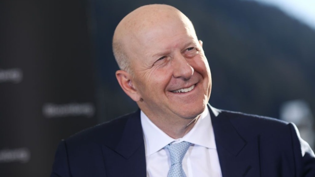 David Solomon, chief executive officer of Goldman Sachs & Co., reacts during a Bloomberg Television interview on day three of the World Economic Forum (WEF) in Davos, Switzerland, on Thursday, Jan. 23, 2020. World leaders, influential executives, bankers and policy makers attend the 50th annual meeting of the World Economic Forum in Davos from Jan. 21 - 24.