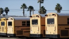 Empty rows of seats are seen onboard a Navistar International Corp. school bus stored at the San Diego Unified School District Transportation Department in San Diego, California, U.S., on Thursday, July 9, 2020. The U.S. economy is caught in the middle of President Trump's tug-of-war to reopen schools -- and could end up damned no matter what happens. Photographer: Bing Guan/Bloomberg
