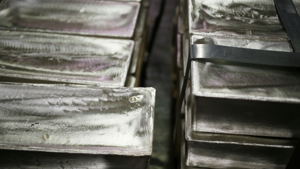 Silver bars sit inside a vault at the Rochester Silver Works LLC (RSW) facility in Rochester, New York.