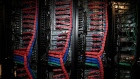 Public, private, and management data wires lead to servers on one of the cloud racks inside pod two of International Business Machines Corp.'s (IBM) Softlayer data center in Dallas, Texas, U.S.