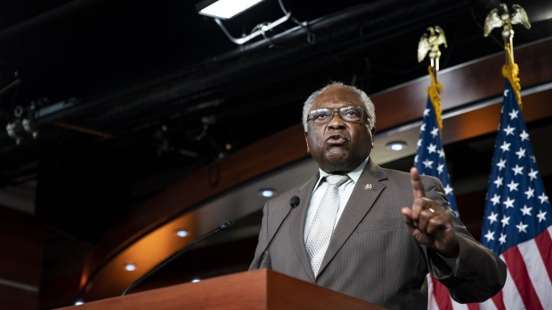 House Majority Whip James Clyburn, a Democrat from South Carolina, speaks during a news conference on removing Confederate statues from the U.S. Capitol in Washington, D.C., U.S., on Wednesday, July 22, 2020. The Joint Library Committee would be directed by a modified version of the H.R. 7573 bill to remove statues and busts in the Capitol Complex that honor individuals associated with slavery, the Confederacy, and white supremacy.