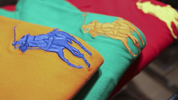 Polo shirts sit on display at the Ralph Lauren store in London, U.K.