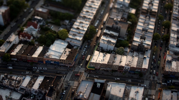Apartment buildings stand in this aerial photograph taken above the Brooklyn borough of New York. Photographer: Craig Warga/Bloomberg