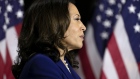 Senator Kamala Harris, presumptive Democratic vice presidential nominee, listens during a campaign event in Wilmington, Delaware, U.S., on Wednesday, Aug. 12, 2020. Harris brings an aggressive approach to politics and public policy, deep electoral experience and hands-on expertise in the beleaguered U.S. criminal justice system as Joe Biden's running mate.
