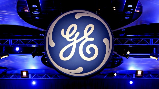 The General Electric Co. (GE) logo.