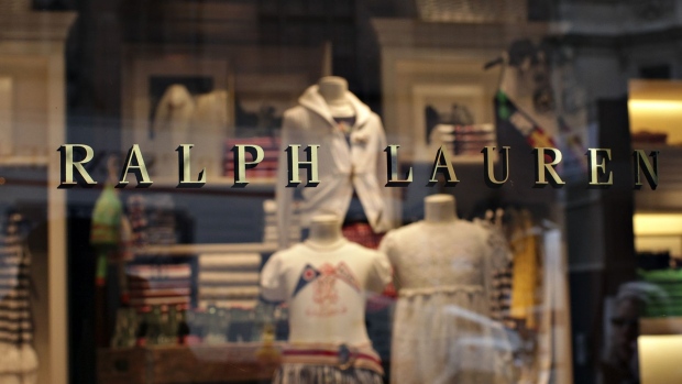 Ralph Lauren clothing sits on display inside a store on Madison Avenue in New York.