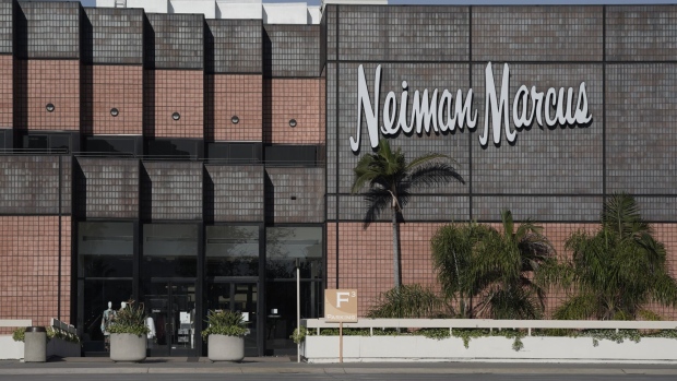 A closed Neiman Marcus Group Inc. store is seen at a shopping mall in San Diego, California, U.S., on Thursday, May 7, 2020. Emptied out malls and hotels across the U.S. have triggered an unprecedented surge in requests for payment relief on commercial mortgage-backed securities, an early sign of a pandemic-induced real estate crisis. Photographer: Bing Guan/Bloomberg