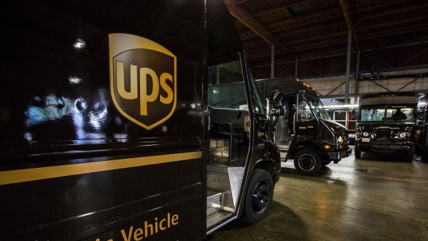 United Parcel Service (UPS) delivery trucks