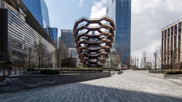 Hudson Yards stands without visitors in New York, U.S., on Wednesday, April 8.