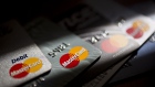 Mastercard Inc. credit and debit cards are arranged for a photograph in Arlington, Virginia, U.S. on Monday, April 29, 2019. Mastercard Inc. is scheduled to release earnings figures on April 30. Photographer: Andrew Harrer/Bloomberg