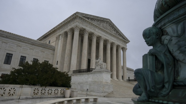 The U.S. Supreme Court building stands in Washington, D.C., U.S., on Tuesday, Feb. 25, 2020. President Donald Trump demanded that Supreme Court Justices Sonia Sotomayor and Ruth Bader Ginsburg recuse themselves from future cases involving his administration after a dissent from a decision allowing the government to test prospective immigrants' wealth.