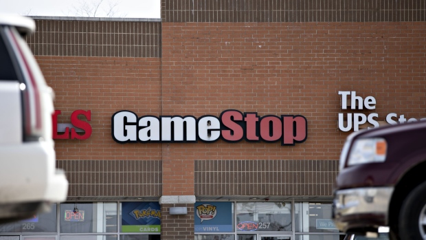 Signage is displayed at a GameStop Corp. store in Morris, Illinois, U.S., on Monday, April 1, 2019. GameStop is scheduled to release earnings figures on April 2. Photographer: Daniel Acker/Bloomberg