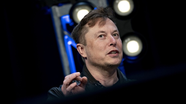 Elon Musk, founder of SpaceX and chief executive officer of Tesla Inc., speaks during a discussion at the Satellite 2020 Conference in Washington, D.C., U.S., on Monday, March 9, 2020.