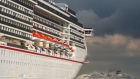 The Carnival Corp. Miracle and Panorama cruise ships sit acnhored at the Port of Long Beach in Long Beach, California, U.S., on Monday, April 13, 2020. The Centers for Disease Control and Prevention extended its “No Sail Order” for all cruise ships by at least 100 days -- or until Covid-19 is no longer considered a public health emergency. Photographer: Tim Rue/Bloomberg