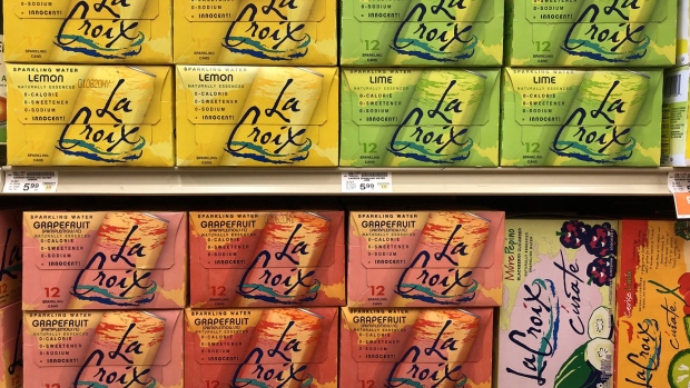 SAN ANSELMO, CALIFORNIA - MARCH 08: LaCroix sparkling water is displayed on a shelf at a Safeway store on March 08, 2019 in San Anselmo, California. LaCroix sparkling water maker National Beverage Corp. had its first quarterly sales decline in 5 years and a 39 percent decline in profits from one year ago. The company reported earnings of $220.9 million. (Photo by Justin Sullivan/Getty Images) Photographer: Justin Sullivan/Getty Images North America