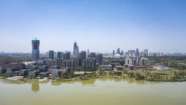 Tianfu’s artificial lakes and green spaces cover more than half the city. Photographer: Qilai Shen/Bloomberg