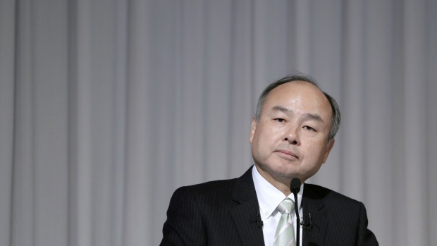 Masayoshi Son, chairman and chief executive officer of SoftBank Group Corp., listens during a news conference in Tokyo, Japan, on Wednesday, Feb. 12, 2020. In a sign of continuing struggles with its startup investments, SoftBank lost money again in its Vision Fund, one quarter after the Japanese company posted a record quarterly loss driven by the meltdown at WeWork.