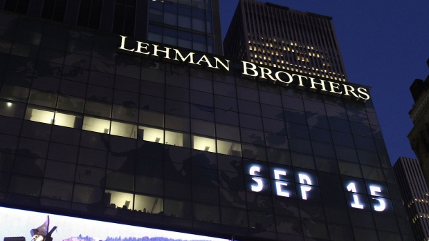 Lehman Brothers headquarters in New York on Sept. 15, 2008.