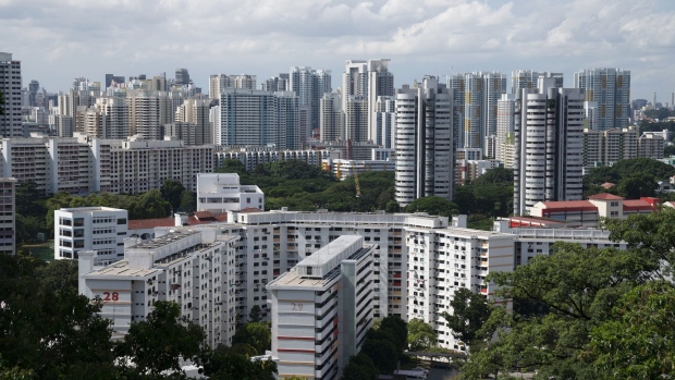 Residential housing blocks stand in Singapore. Photographer: Wei Leng Tay/Bloomberg