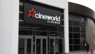 A sign sits outside at a Cineworld Group Plc cinema in Aldershot, U.K., on Monday, Oct. 5, 2020. Cineworld said it will temporarily suspend operations at all its American and British movie theaters now that crucial income from winter blockbusters has been pushed into 2021 by the coronavirus pandemic.