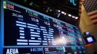 International Business Machines Corp. (IBM) signage is displayed on a monitor on the floor of the New York stock Exchange (NYSE) in New York, U.S., on Friday, April 7, 2017.