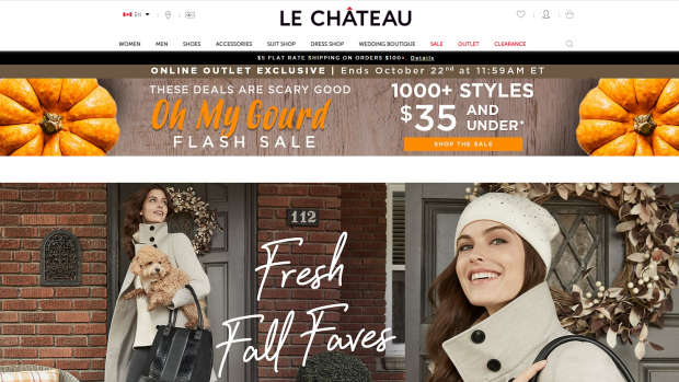 Le Chateau's website