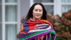 Meng Wanzhou, chief financial officer of Huawei Technologies Co., leaves her home to attend Supreme Court for a hearing in Vancouver, British Columbia, Canada, on Thursday, Oct. 29, 2020.