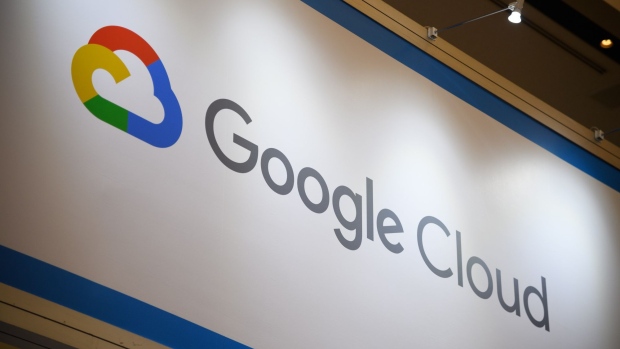 Signage for Google Cloud is displayed at the Google Inc. booth during the SoftBank World 2019 event in Tokyo, Japan, on Thursday, July 18, 2019. The founders of Southeast Asian ride-hailing giant Grab, indoor farming startup Plenty, Indian hotel chain OYO Rooms and payments service Paytm took the stage at an annual SoftBank conference to explain how artificial intelligence helps them stay on top in their respective fields. Photographer: Akio Kon/Bloomberg