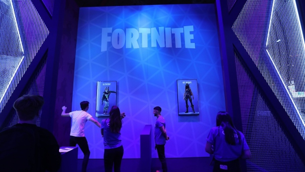 Foam pick axes rest in the Epic Games Inc. Fortnite video game booth during the E3 Electronic Entertainment Expo in Los Angeles, California, U.S., on Tuesday, June 11, 2019. For three days, leading-edge companies, groundbreaking new technologies and never-before-seen products are showcased at E3. Photographer: Patrick T. Fallon/Bloomberg