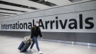 LONDON, ENGLAND - AUGUST 22: Travellers arrive at Heathrow Airport on August 22, 2020 in London, England. As of Saturday morning at 4am, travellers arriving in England from Austria, Croatia, and Trinidad and Tobago were required to quarantine themselves for 14 days. At the same time, travellers from Portugal were no longer required to quarantine. (Photo by Hollie Adams/Getty Images) Photographer: Hollie Adams/Getty Images Europe
