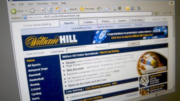 UNITED KINGDOM - JUNE 28: A screen shot of the William Hill website homepage, taken in London, U.K., Wednesday, June 28, 2006. Soccer's World Cup has become the biggest gambling event ever and may attract bets in excess of 1 billion pounds ($1.82 billion), U.K. bookmaker William Hill said. (Photo by Adrian Brown/Bloomberg via Getty Images) Photographer: Bloomberg/Bloomberg