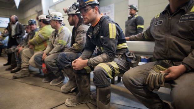 SYCAMORE, PA - APRIL 13: Coal miner Jaden Fredrickson, 26, of Cheat Lake, West Virginia, waits for the arrival of U.S. Environmental Protection Agency Administrator Scott Pruitt who visited the Harvey Mine on April 13, 2017 in Sycamore, Pennsylvania. The Harvey Mine, owned by CNX Coal Resources, is part of the largest underground mining complexes in the United States. (Photo by Justin Merriman/Getty Images)