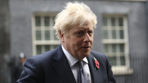Boris Johnson, U.K. prime minister, arrives for a weekly meeting of cabinet ministers in London, U.K., on Tuesday, Nov. 10, 2020. The U.K.'s House of Lords rejected government plans to break international law over Brexit, putting the onus back on Prime Minister Boris Johnson, who immediately vowed to push ahead with the legislation. Photographer: Simon Dawson/Bloomberg