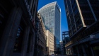 The skyscraper at 20 Fenchurch Street, also known as the Walkie Talkie, stands in City of London, U.K., on Friday, May 29, 2020. For the last 11 weeks, Europe's financial center has been staffed with skeleton crews, particularly on the high-speed trading desks that are difficult to run from home. Photographer: Hollie Adams/Bloomberg