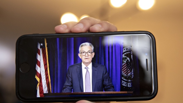 Jerome Powell, chairman of the U.S. Federal Reserve, speaks during a virtual news conference in Arlington, Virginia, U.S., on Thursday, Nov. 5, 2020. Federal Reserve officials kept monetary policy in a holding pattern, leaving interest rates near zero and making no change to asset purchases, as the final results of U.S. presidential and congressional elections remain uncertain.