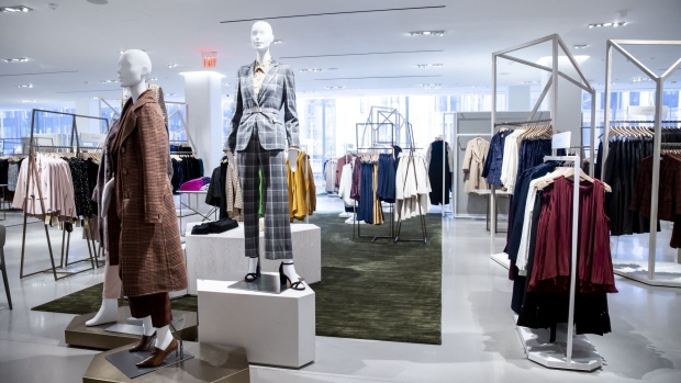 Clothing is displayed during a media preview at the Nordstrom Inc. store in New York, U.S., on Monday, Oct. 21, 2019. on Tuesday, Oct. 21, 2019. When Nordstrom inaugurates its much-hyped mega-store in a skyscraper overlooking Central Park this week, it will be the biggest new retail space the city has seen in over half a century. Photographer: Mark Abramson/Bloomberg