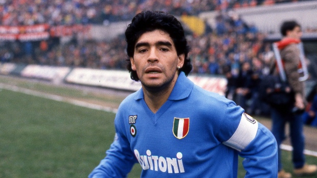 UNSPECIFIED,ITALY: 1987-88 Diego Armando Maradona of SSC Napoli looks on during the Seria A Italy. (Photo by Alessandro Sabattini/Getty Images)