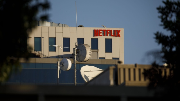 Signage outside the Netflix Inc. corporate office in Los Angeles, California, U.S., on Friday, Oct. 30, 2020. Netflix Inc. raised prices for its most-popular plan for the second time in two years, betting subscribers are willing to pay more for a huge library of shows and movies as the pandemic rages on. Photographer: Patrick T. Fallon/Bloomberg