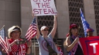 Supporters of U.S. President Donald Trump gather at a 'Stop the Steal' protest as President-elect Joe Biden is declared the winner of the U.S. presidential election, in Phoenix, Arizona, U.S., on Saturday, Nov. 7, 2020. Joseph Robinette Biden Jr. has defeated Donald Trump to become the 46th U.S. president, unseating the incumbent with a pledge to unify and mend a nation reeling from a worsening pandemic, faltering economy and deep political divisions. Photographer: Cheney Orr/Bloomberg