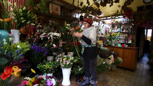 Anneliesse Kleinschimdt's flower shop in Berlin has lost at least 30% in revenue this year because of the coronavirus pandemic.
