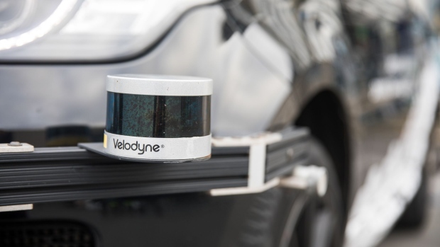 A lidar sensor developed by Velodyne. Photographer: Jason Alden/Bloomberg