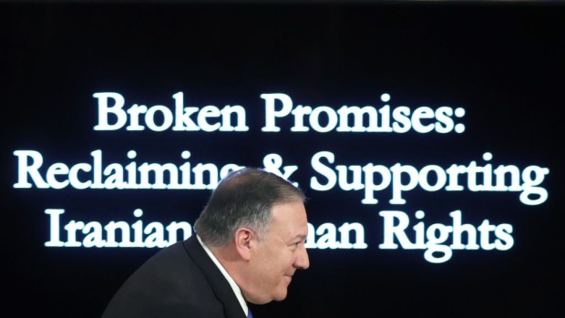 WASHINGTON, DC - DECEMBER 19: Secretary of State Mike Pompeo walks away after speaking about human rights in Iran, at the State Department on December 19, 2019 in Washington, DC. (Photo by Mark Wilson/Getty Images)