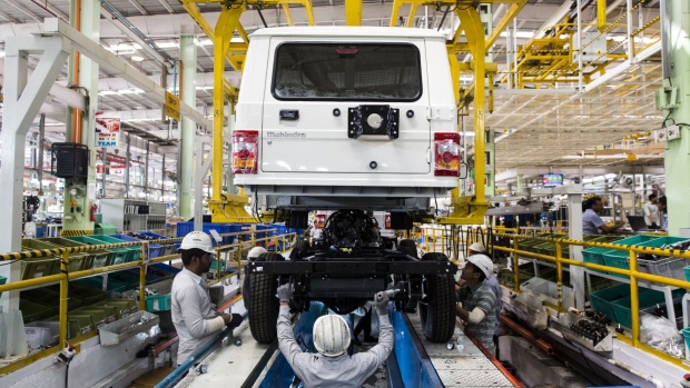 Mahindra & Mahindra Ltd. SUV production in Maharashtra, India. Photographer: Udit Kulshrestha/Bloomberg
